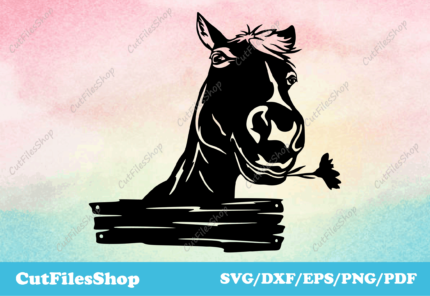 Horse dxf files, cute animals for laser cut, DXF for plasma, svg file for cricut, Silhouette files