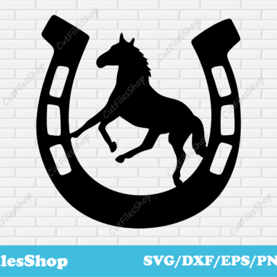 Horseshoe dxf, horse scene dxf, Clipart vinyl plotter, Cricut images, silhouette horse, Horseshoe svg files, Horseshoe vector images