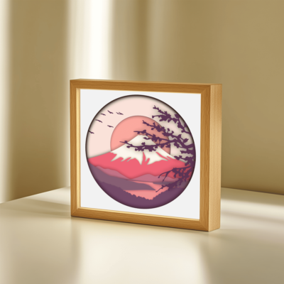 Japanese Mountain 3D Multilayer SVG, Shadow Box Cricut Template, Glowforge Cut Files, Mount Fuji Svg, Cut files shop