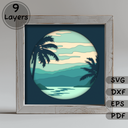 3D Layered Jungle Scene SVG for Cricut, Paper 3D Art Template, Cardstock SVG, Shadow Box Craft, Unique Gift Idea