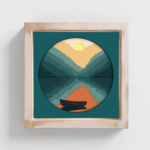 Lake Boat 3D Shadow Box Svg for Cricut & Silhouette, Layered Cardstock Template, Paper 3D Art, DIY Home Decor, Unique Gift, Download Now