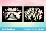 Scenery Dxf Files For laser cutting, Files for cnc plasma cutting, Dxf for scan n cut, wall decor dxf for cutting, Svg files for cricut, Silhouette cameo files