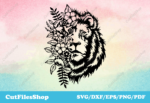 Lion cut files for cricut, dxf for silhouette cameo, dxf for laser cutting