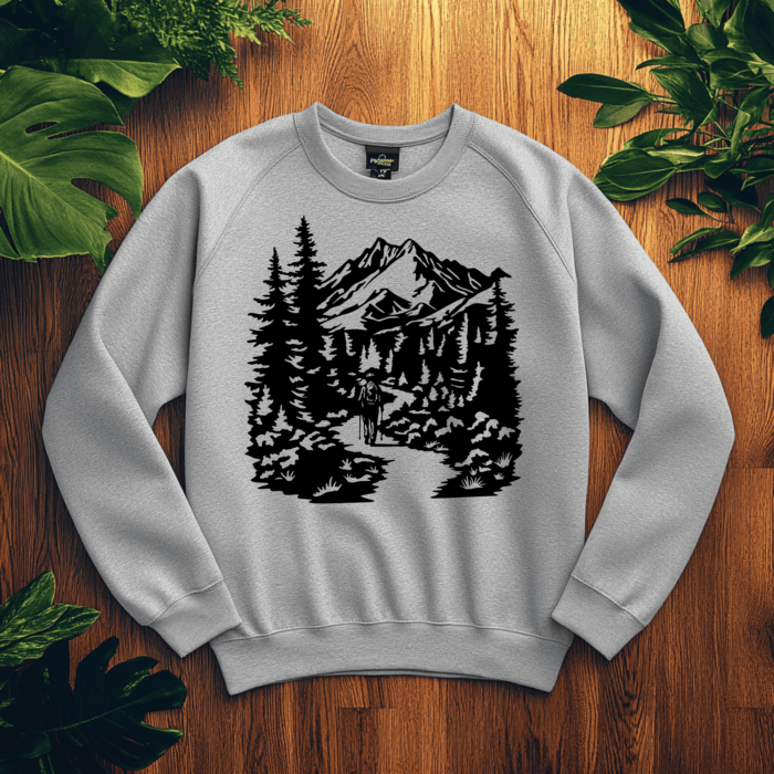 Mountain Hiking DXF for CNC & Laser Cutting, SVG for T-Shirts, Sublimation Design