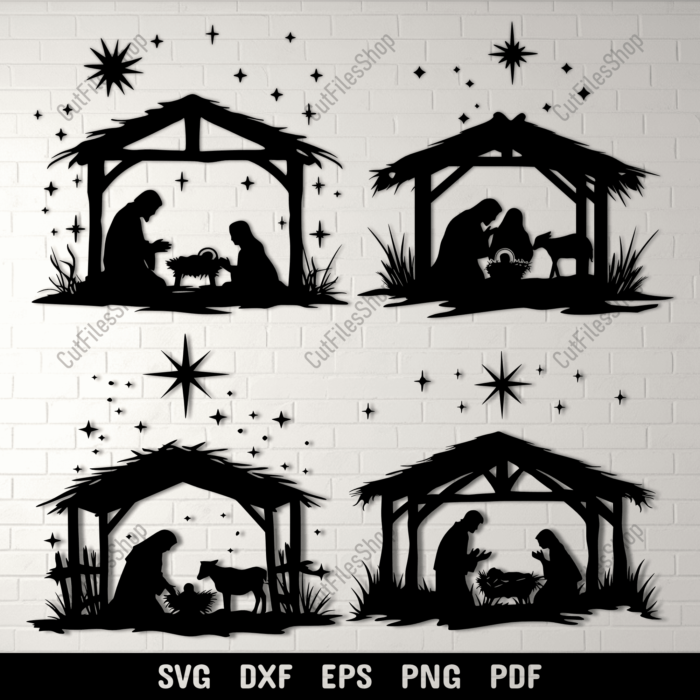 Nativity scenes Svg, Cricut project, DXF for CNC, DIY Christmas Decor