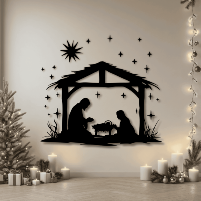 Cricut Nativity Scene SVG, DXF for CNC Projects, Holiday Decor Designs