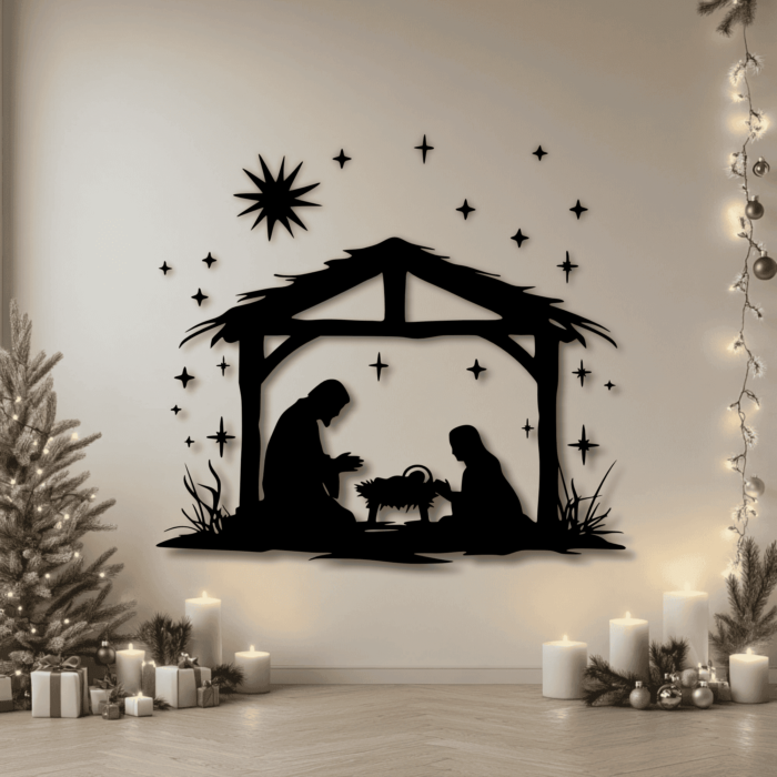 Cricut Nativity Scene SVG, DXF for CNC Projects, Holiday Decor Designs