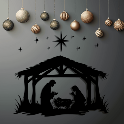 Nativity Scene SVG & DXF, Laser Cut Files for CNC, Cricut & Silhouette, DIY Christmas Decor, Virgin Mary Clipart, Holy Night DXF for laser