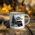 CNC & Laser Cutting Nature Scene DXF Files for Home Decor, Camping Mug Design