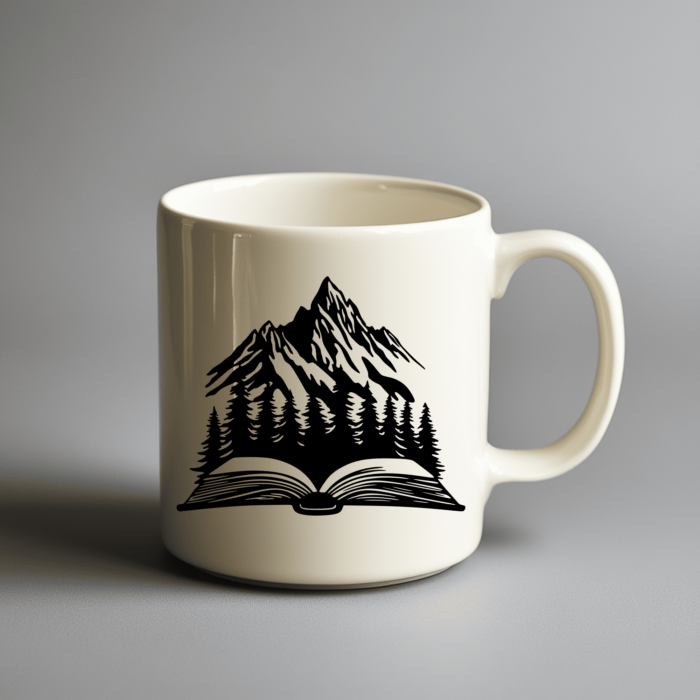 Nature with Open Book SVG, DIY Cricut Project, CNC-Ready DXF File