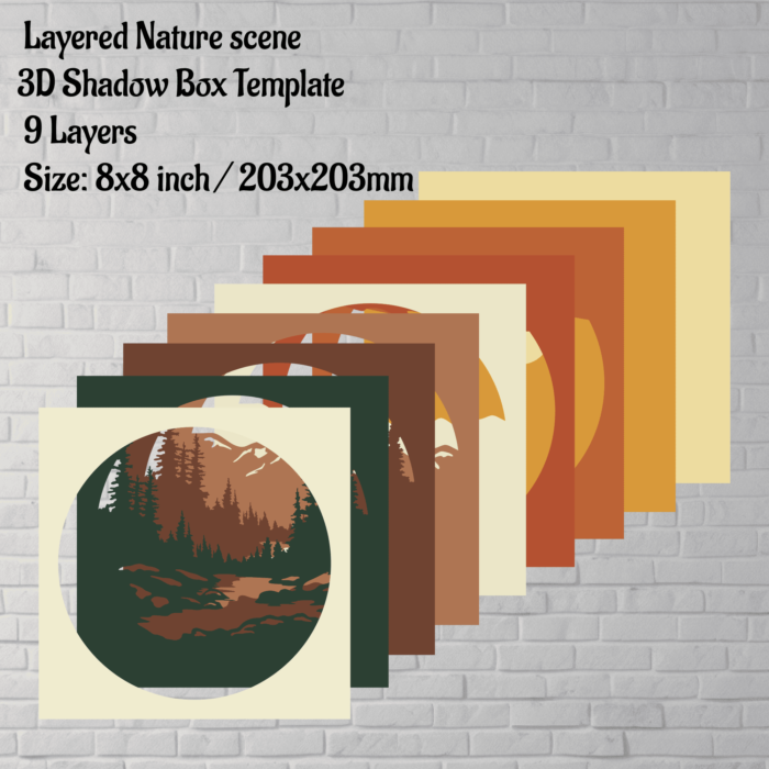 3d Shadow box crafts, layered wood art, Papercut 3d layered, Instant download Cut files