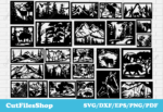 Panels dxf files, panels for laser cutting, metal cut dxf, nature scenes panels dxf, panels art dxf, free download dxf files for laser, laser svg, mountains panels dxf, cnc files for plasma, vector tracing, free home svg files, svg bundles, big svg bundles, cutting files for crafters
