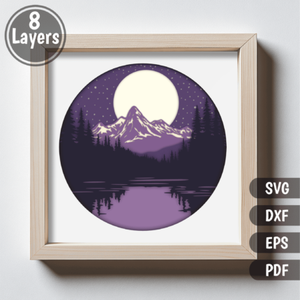 Night Forest 3D Layered SVG for Cricut & CNC Projects