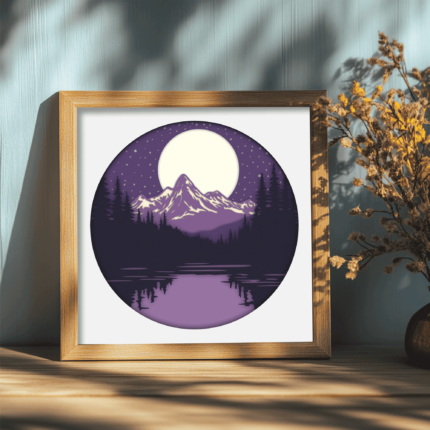 Multilayer Night Forest Design for Shadow Boxes & DIY Wall Decor