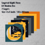 Moon 3D Layered Art, 3D Shadow Box Svg for Cricut, 3D Light Box Crafts, dxf for Silhouette, laser cut files for plywood, svg for cardstock, paper cut svg