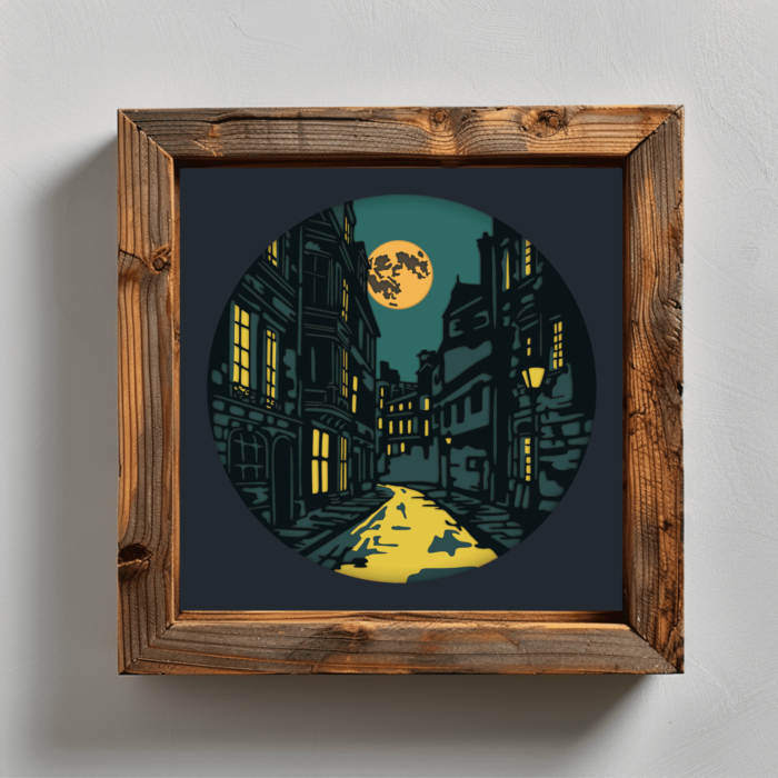 3d Vintage Street Layered Svg for Cricut, Silhouette cut files, svg for glowforge, cnc files for wood, dxf for inkscape, Digital Downloads