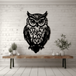 Cute Owl Silhouette SVG for Cricut, DXF for Laser Cutting, Owl Reading Book Sublimation Design, Wall Art