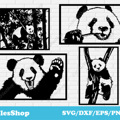 Panda panels dxf for laser cutting, Home decor panel dxf, SVG files for cricut, Cutting Files Free Download, Panels dxf free, animals panels dxf free download, svg design for cricut free, craft files download, free cricut files, vector images download, free vector, animals decor dxf for plasma, laser files animals