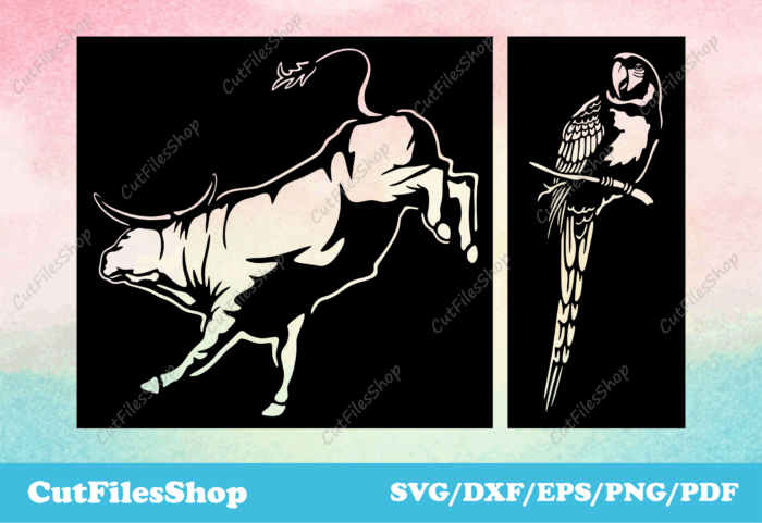 Panels animals dxf, SVG files, Animals DXF, SVG cut files, DXF nature, panels dxf files