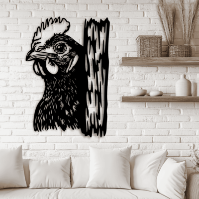 Peeking Chicken SVG, Sublimation Design & DXF for CNC Laser Cutting