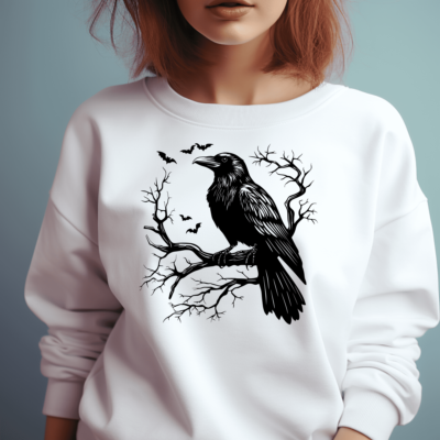 Raven Scene SVG & DXF for Cricut Joy, CNC, Glowforge Cutting Files, Sublimation Design