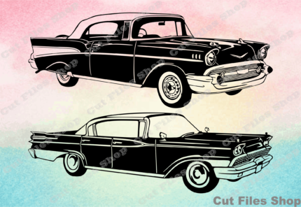 Retro cars, vintage car, vector clipart, svg cutting, dxf , svg, eps, png, pdf