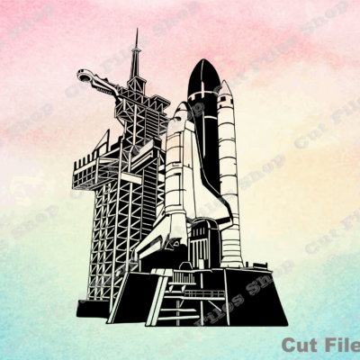 Spaceport svg, rocket cut files, printable dxf, png file, cnc router files, cricut cut files