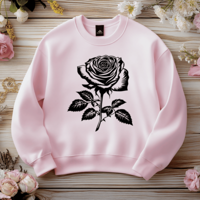 Rose SVG for Silhouette, CNC Laser DXF Files, Sublimation Art, Wall Decoration, T-shirt design