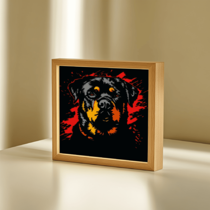 Rottweiler Dog 3D Shadow Box SVG, Multilayer Design for DIY Decor