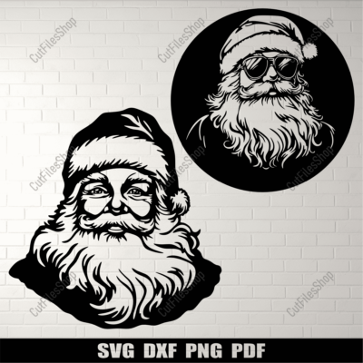 Santa Claus SVG, DXF, and PNG: Perfect for Cricut, Silhouette, and CNC, Christmas Wall Decal, Cut Files Shop