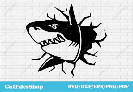 Shark svg cut file, CNC cutting Designs, dxf metal art, vector t shirt design png, clip art for cnc plasma cutters, cnc art work, art cnc plasma