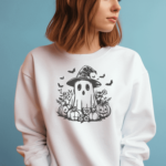 Haunting Floral Ghost SVG: Perfect for Halloween Tees