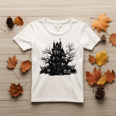 Haunting House svg dxf eps files for Cricut, glowforge, Silhouette cut files, Halloween decor, mug, t-shirt, pillow design, Laser cutting files, Sublimation Fall party