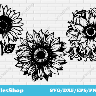 Sunflowers svg files for cricut, Flowers art svg, Dxf flowers for laser cut, Printable stencils, Silhouette sunflowers, png for sublimation, hen party svg, flowers art svg, flowers cutting files, flowers for cricut, digital download svg files