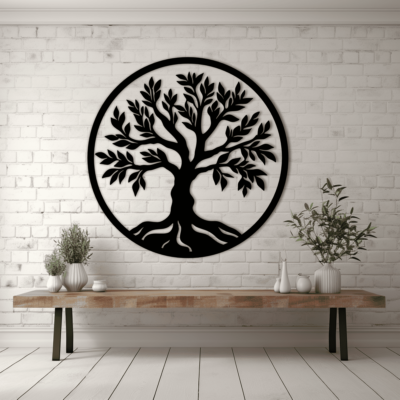 Tree Panel DXF for CNC Laser Cutting, SVG Designs for Gates & Home DIY