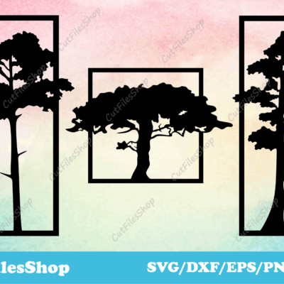 Trees dxf files for laser cutting, dxf decor for Cnc machines, tree for cricut, cutting wood, Dxf files for plasma cutter, cutting wood, laser cut dxf download, cnc vector files, dxf files for wood cnc, CNC router files for Wood