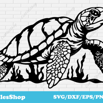 Turtle dxf for cnc cutting, turtle svg cut files for cricut, dxf laser cut files, turtle png for sublimation, turtle art svg, silhouette turtle, shopper svg design, stencil turtle dxf, free eps files