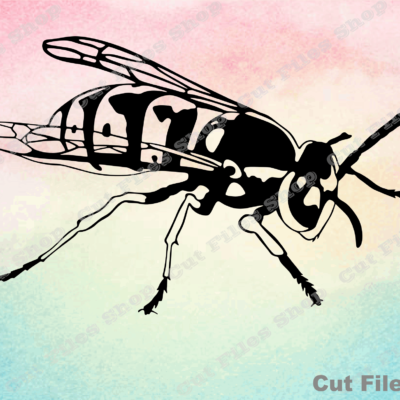 Wasp svg, insect vector, dxf cut file, dxf for plasma, glowforge files, laser cutting files