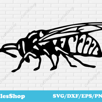 Wasp SVG cutting file for cricut, DXF for CNC Laser cut, insects svg, free download dxf files, free cnc files, free svg cut file for cricut, T-shirt designs, Scan n cut file, Silhouette cameo svg, free vector images, cool svg files, files for cricut, download cricut images