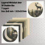 3D Deer Shadow Box Template, Layered Svg Cut File for Cricut, Silhouette & CNC