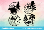 DXF files For CNC Machines, Laser Cutting, Plasma Cutting, SVG files for cricut and Silhouette Cameo, T-shirt svg designs, dxf for plasma table, bear, deer, got, moose, dxf animals for plasma, wildlife dxf files, nature scene dxf for laser