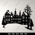 Preview of Winter Village SVG for Cricut & Silhouette Christmas Crafts