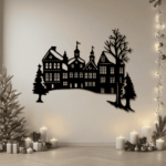 Christmas Village SVG & DXF for Cricut, CNC, and Wall Decor