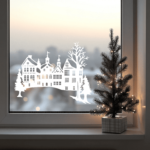 Christmas Scene DXF for CNC, DIY Window Vinyl Decals