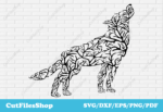 Wolf Dxf file, Animals Art SVG Cutting Files for Cricut & CNC – Wild Animals DXF Design