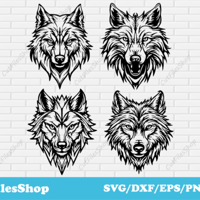 Wolf logos svg, wolf tattoo svg, png logos, wolf art for shirt, png for web design, wolf cut files for cricut, wolf dxf for laser, animals tattoo svg, fantasy wolves svg, wolf dxf wall decor