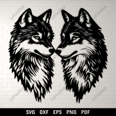 Wolves SVG DXF Files for Cricut & CNC