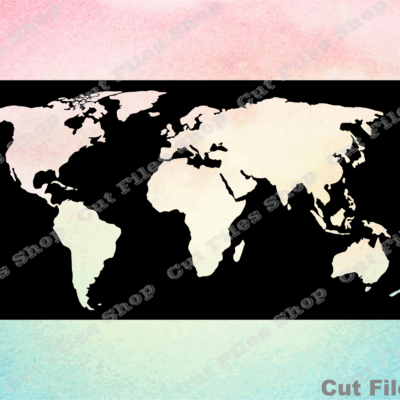 World Map Vector SVG for silhouette, t-shirt, CNC & Cricut