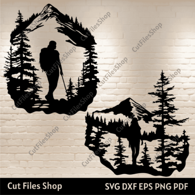 Adventure Svg, Nature scene dxf for laser cut, Svg cut files for Cricut, Silhouette files, CNC router files - Cut Files Shop