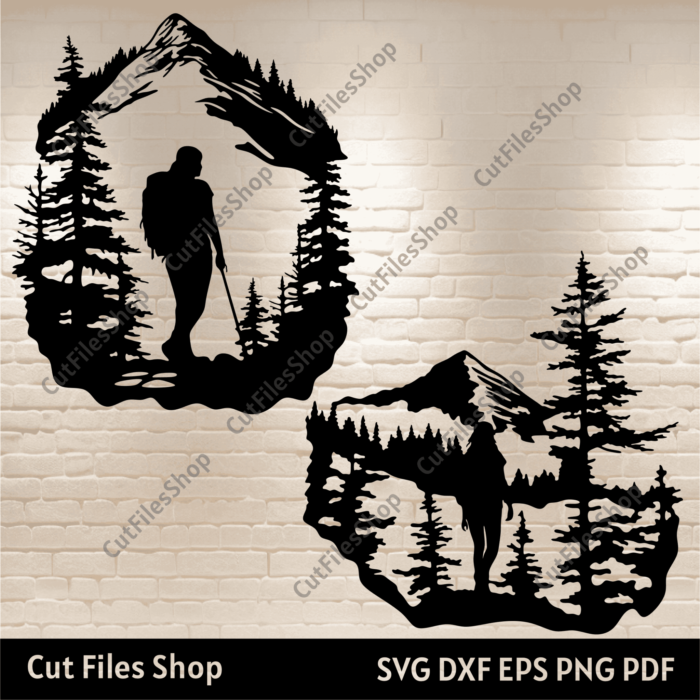 Adventure Svg, Nature scene dxf for laser cut, Svg cut files for Cricut, Silhouette files, CNC router files - Cut Files Shop